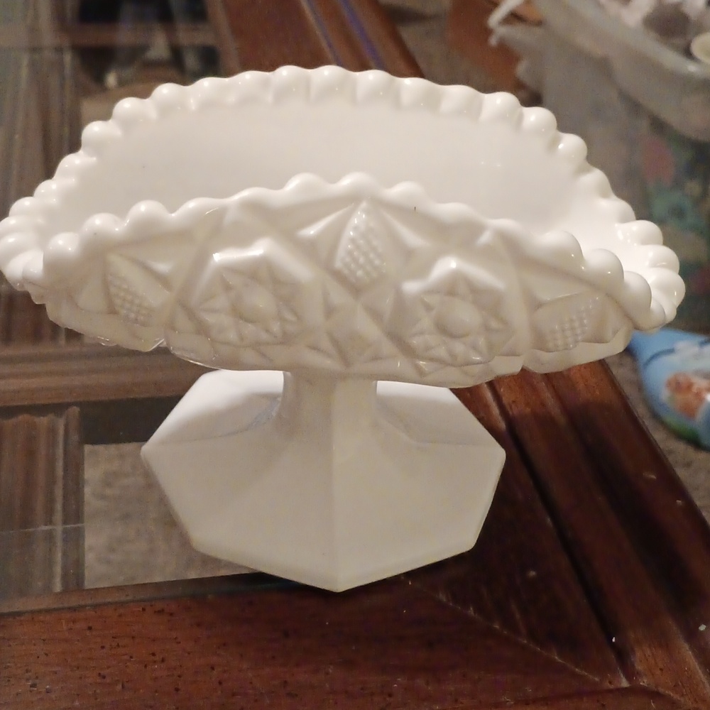 Milk Glass  basket